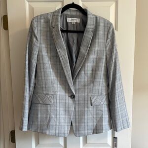Tahari ASL Gray Plaid Blazer NWT